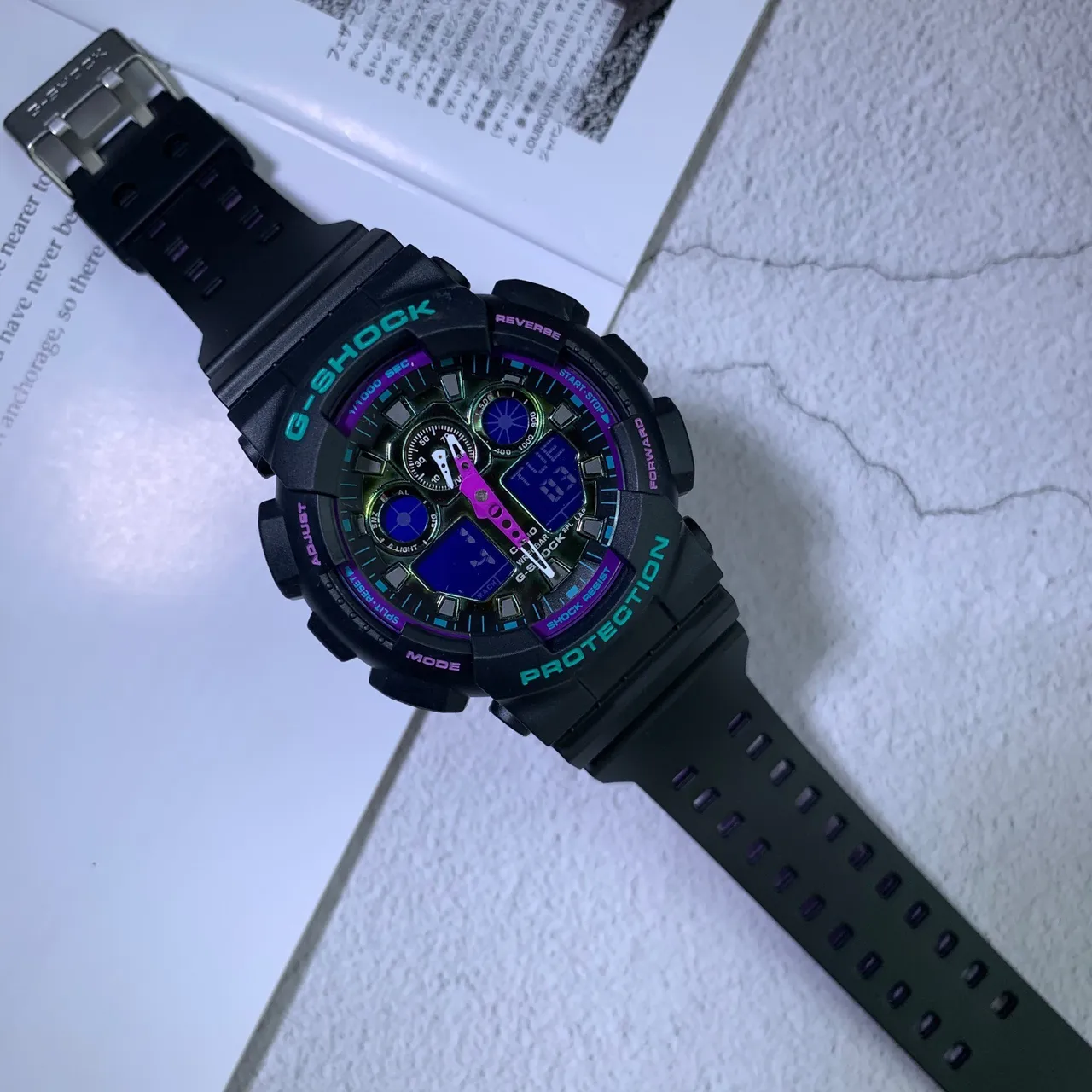 Casio G-Shock GA-100 Multicolor Neon Dial Sports Watch 5