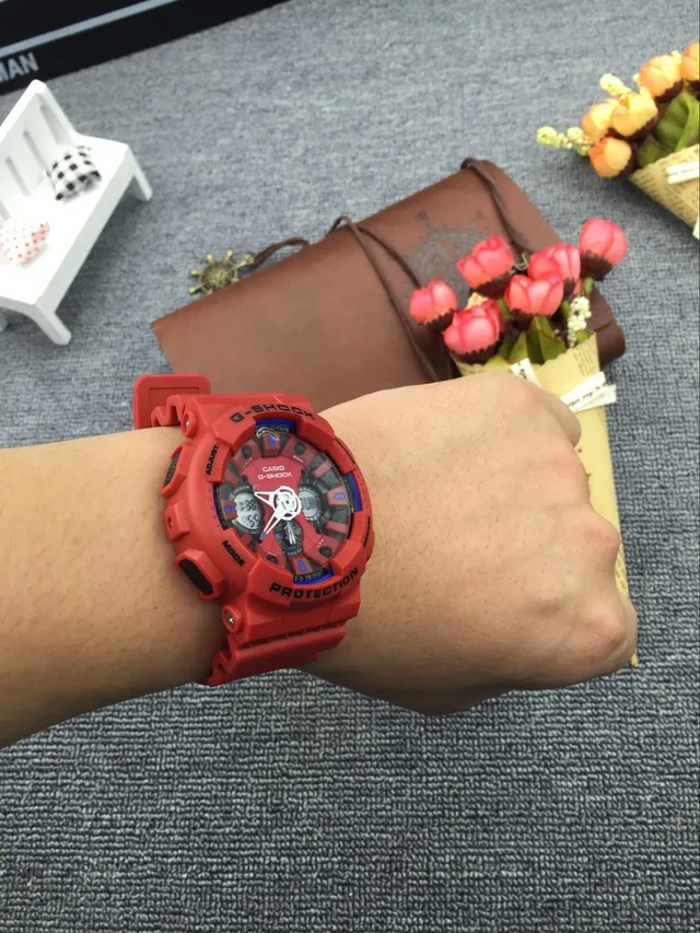 Casio G-Shock GA-100 Orange et Bleu montre sportive 8