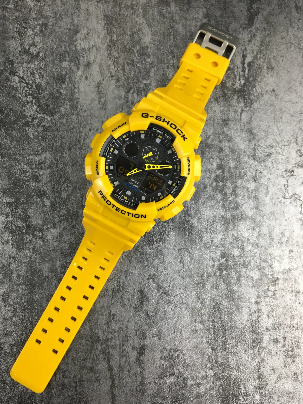 Casio G-Shock GA-100 Amarelo Preto Relógio Esportivo 5