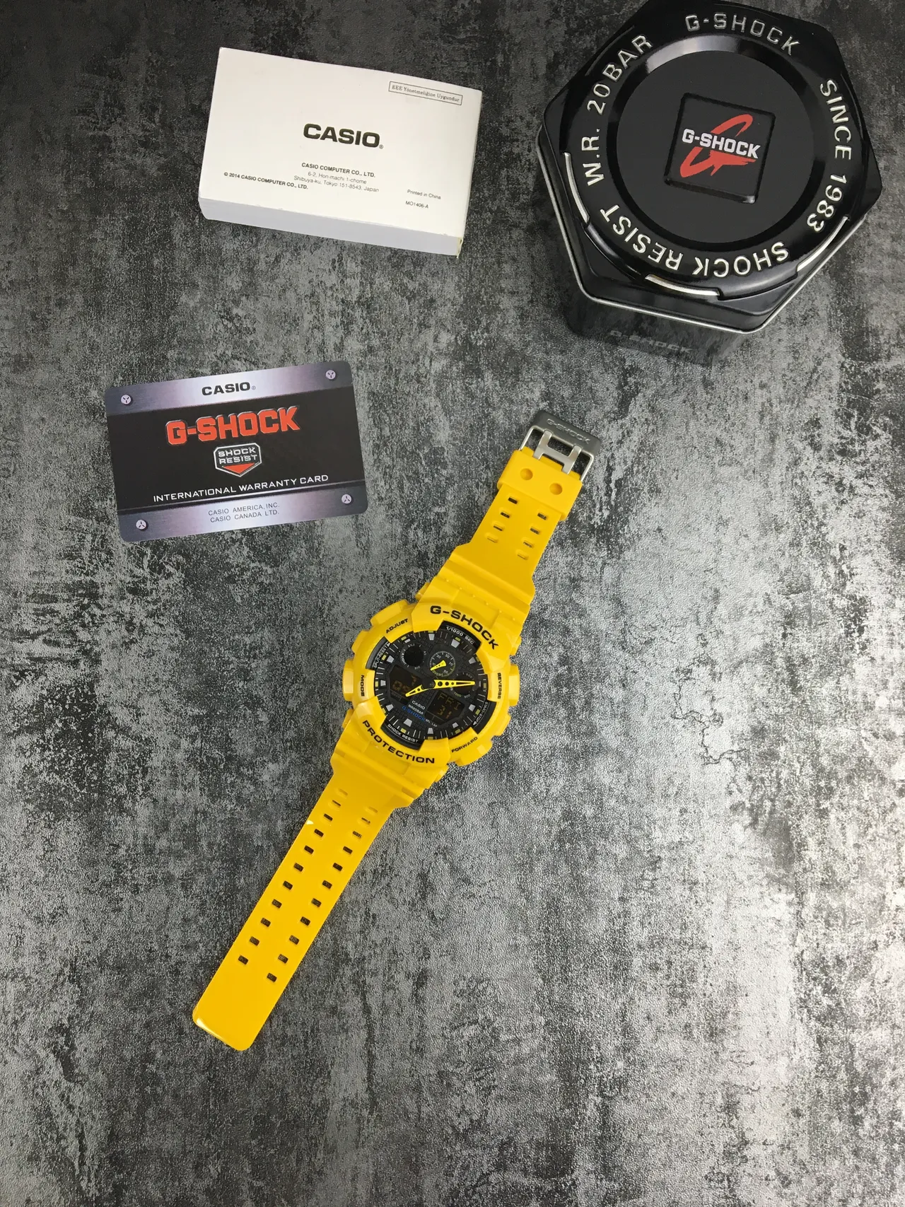 Casio G-Shock GA-100 Amarelo Preto Relógio Esportivo 6