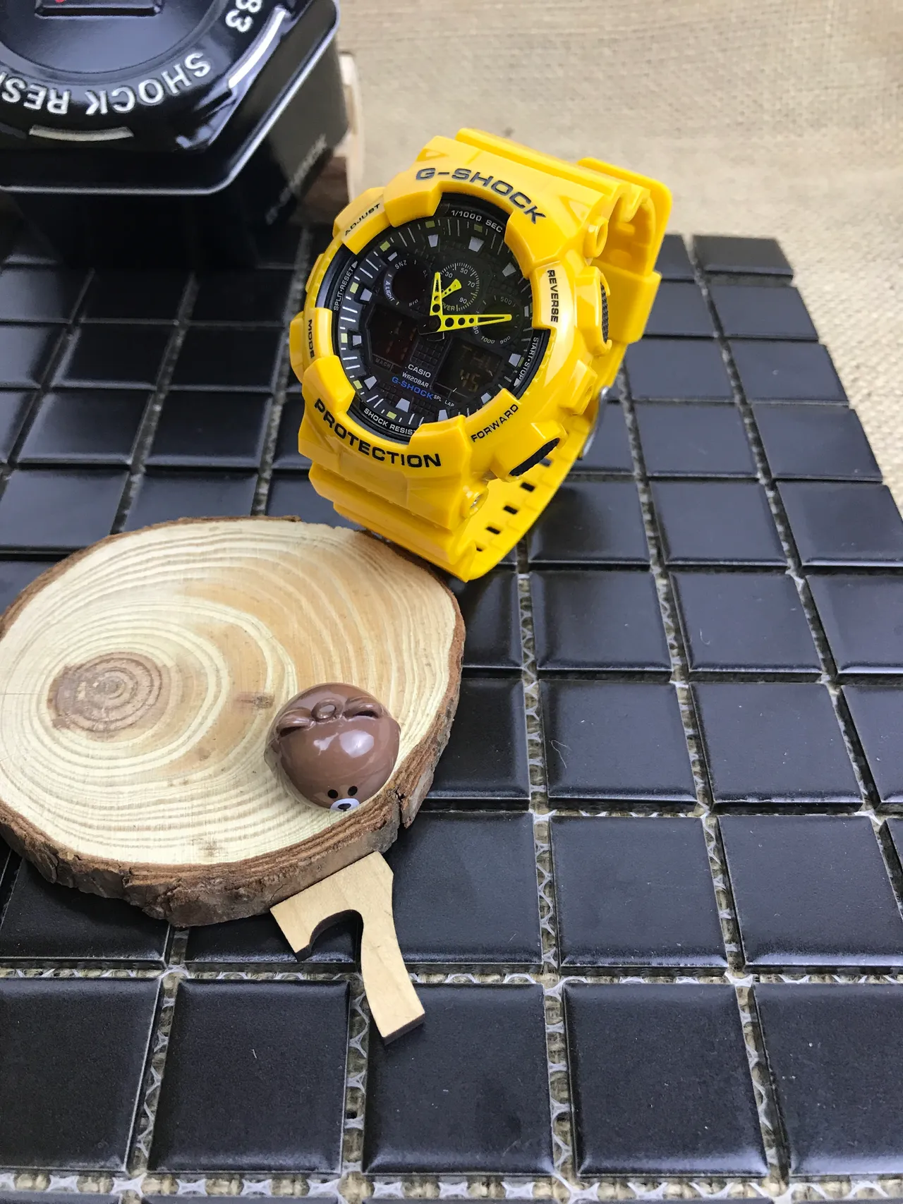 Casio G-Shock GA-100 Amarelo Preto Relógio Esportivo 9