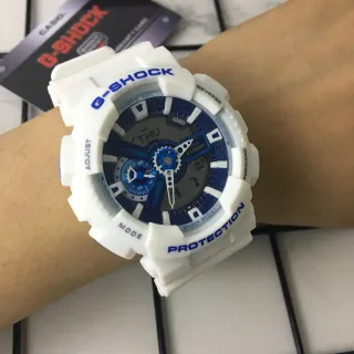 Casio G-Shock GA-110 أبيض وأزرق ساعة رياضية