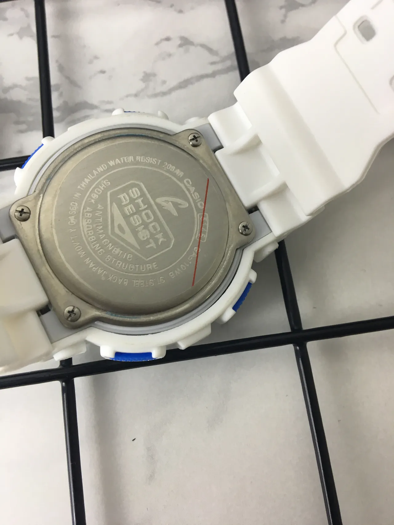 Casio G-Shock GA-110 White and Blue Sports Watch 5