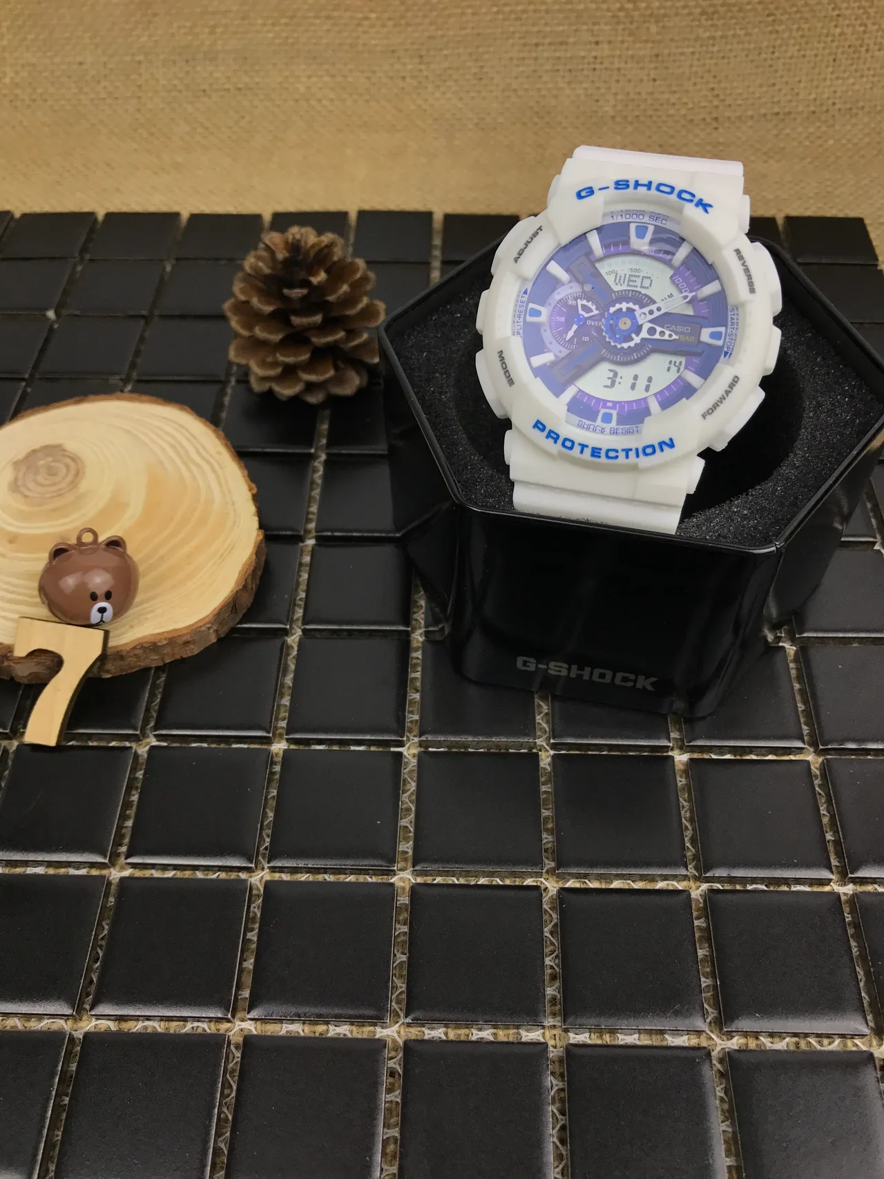 Casio G-Shock GA-110 White and Blue Sports Watch 7