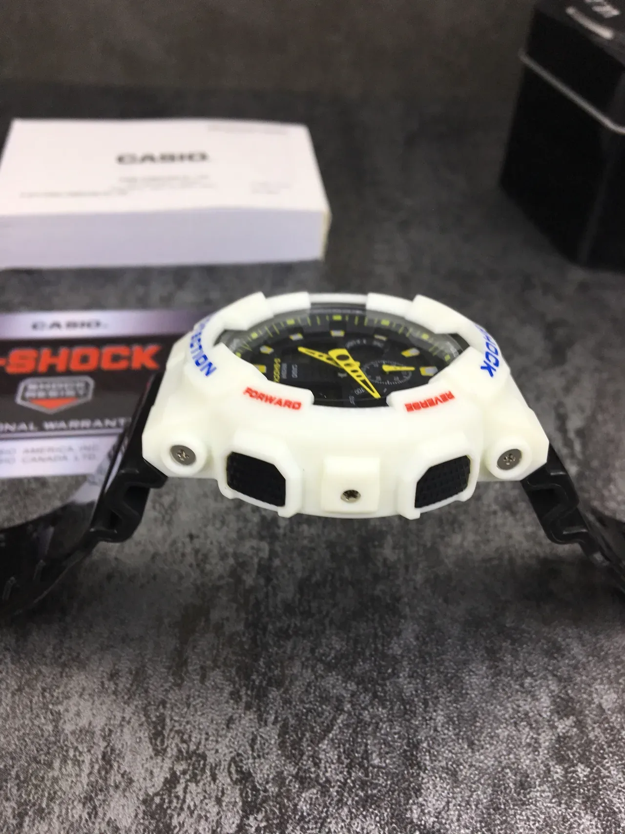 Casio White Black Chunky Resin Case Analog-Digital Hybrid Dial Watch 3