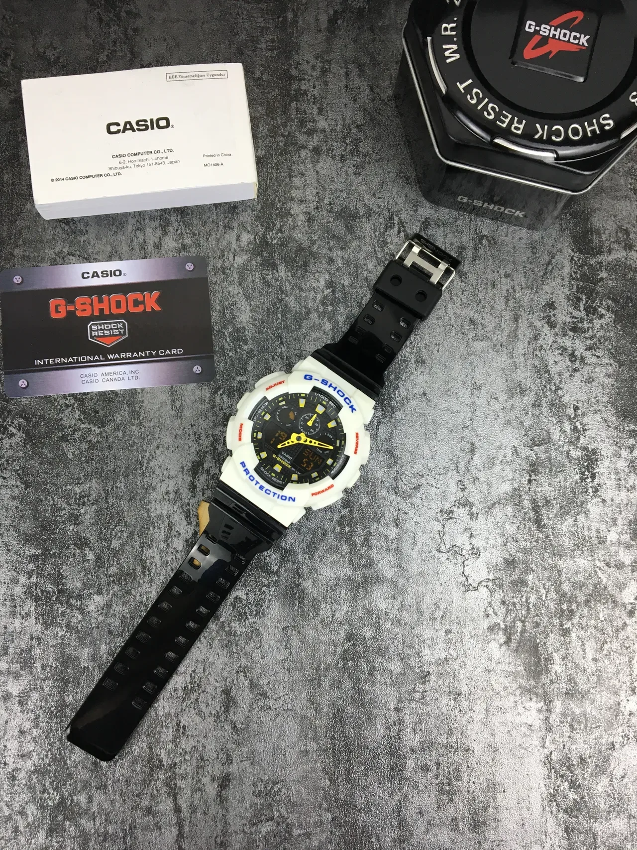 Casio White Black Chunky Resin Case Analog-Digital Hybrid Dial Watch 5