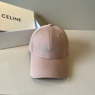 Celine Crystal Logo Dusty Pink Baseball Cap