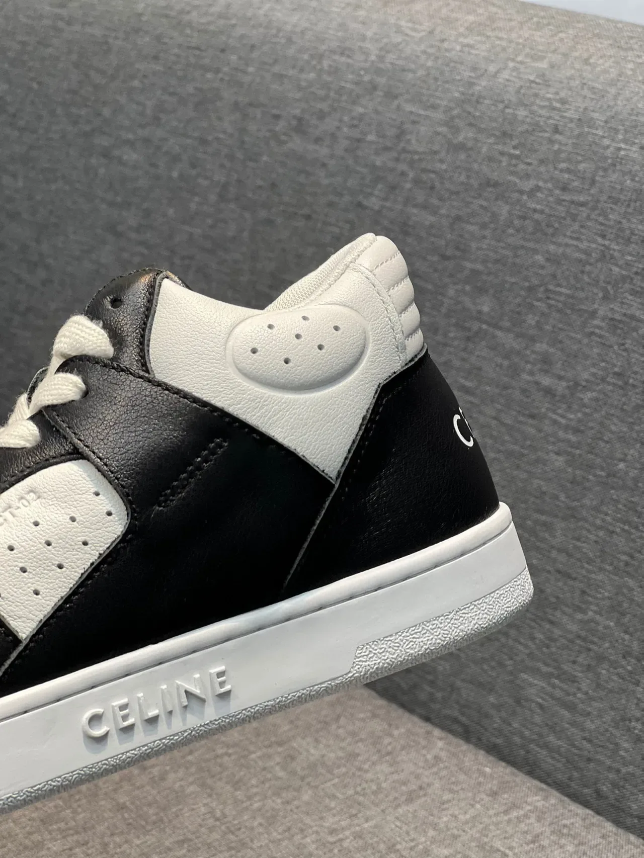 Celine CT-01 Black and White Leather High-Top Lifestyle Sneakers 9