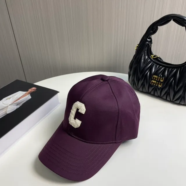 Celine Boné de Beisebol com Logo Bordado Roxo 7