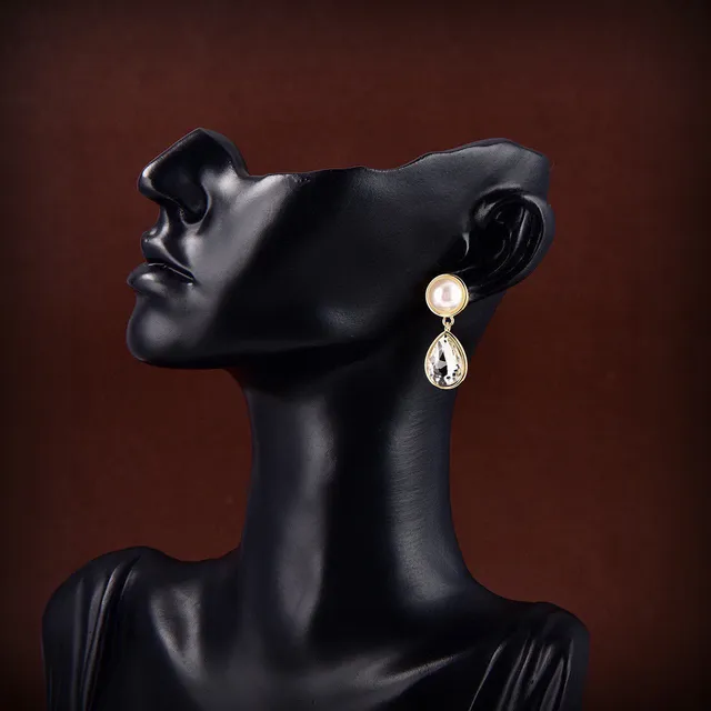 Celine Perle et Cristal Goutte Boucles d'Oreilles 3