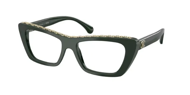 Chanel Black Gold Cat-Eye Silhouette Acetate Frame Optical Glasses 5