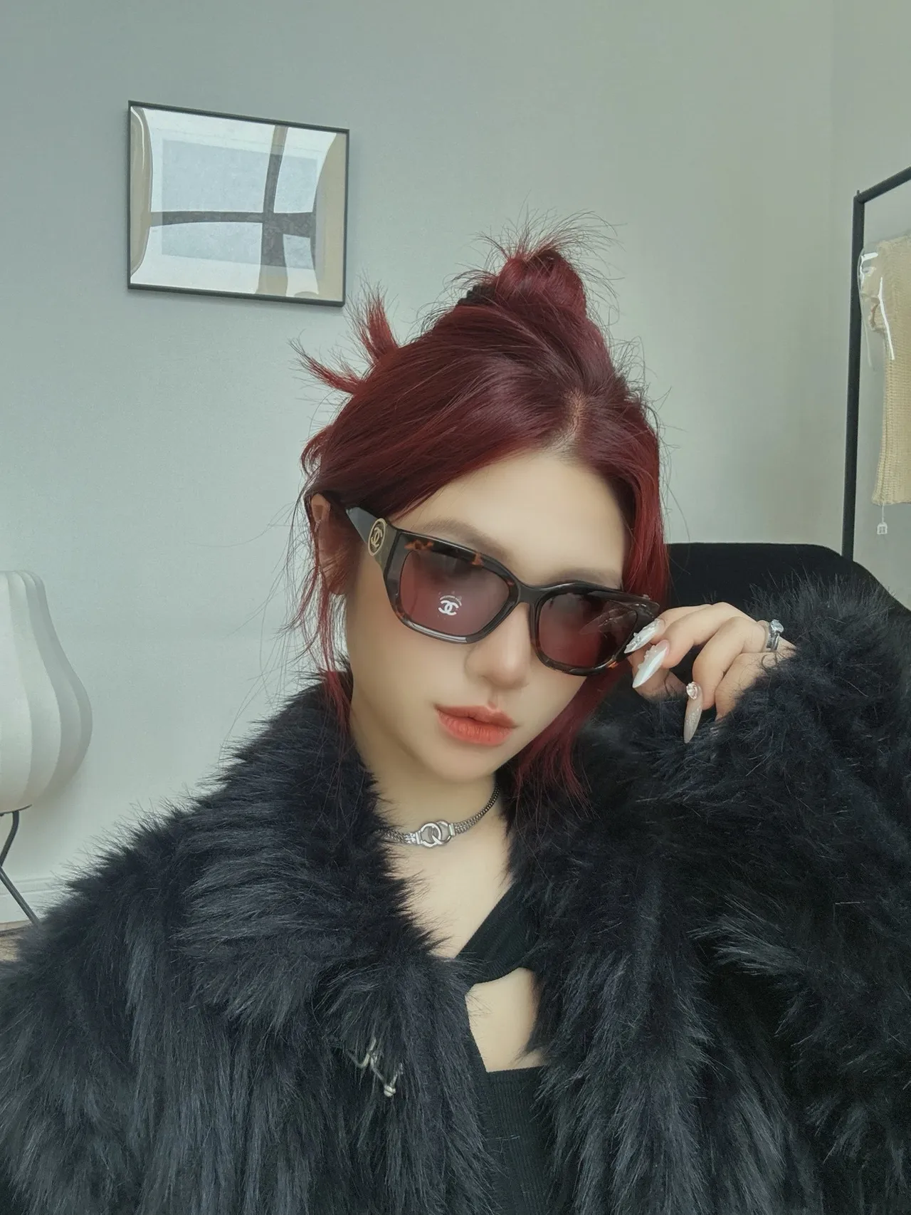 Chanel Brown Black Tortoiseshell Acetate Rectangular Frame Sunglasses 2