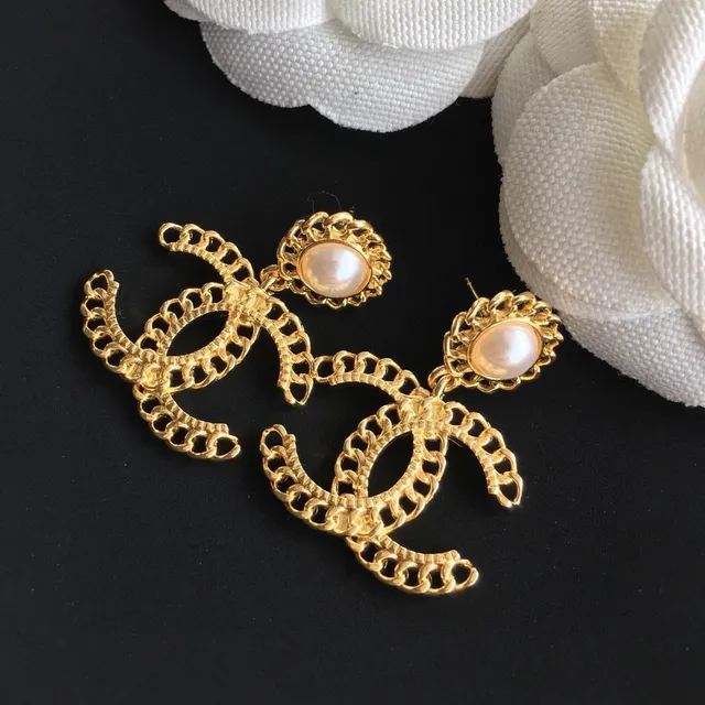 Chanel CC Chain Pearl Drop Earrings 5
