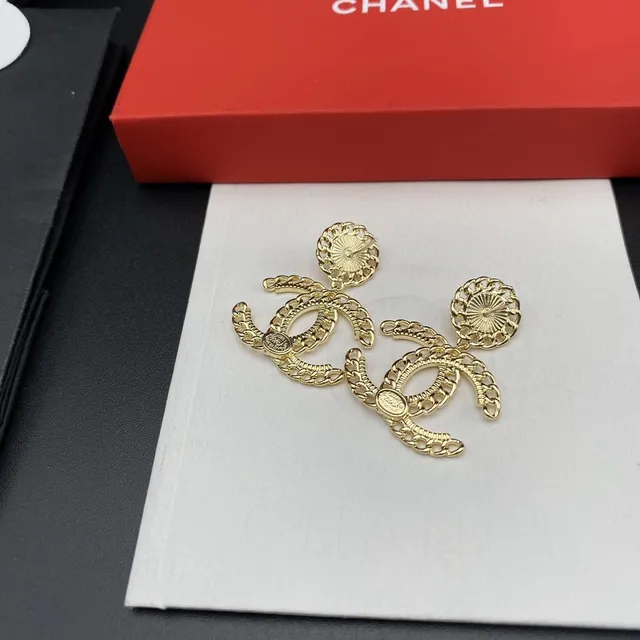 Chanel CC Chain Pearl Drop Earrings 6