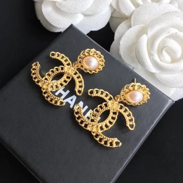 Chanel CC Chain Pearl Drop Earrings 8