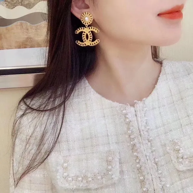 Chanel CC Chain Pearl Drop Earrings 9