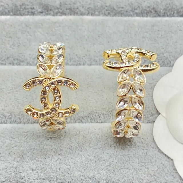 Chanel CC Crystal Gold-Tone Earrings 3