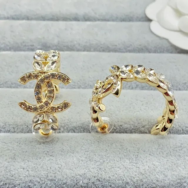 Chanel CC Crystal Gold-Tone Earrings 4