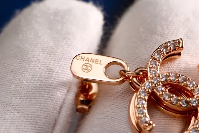 Chanel CC Logo Pavé Crystal Drop Earrings 7