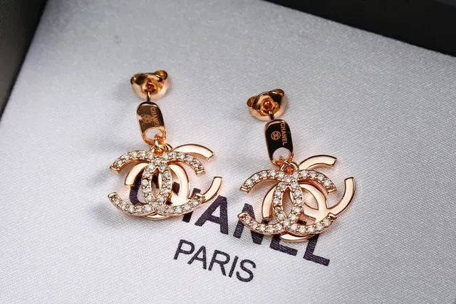 Chanel CC Logo Pavé Crystal Drop Earrings 9