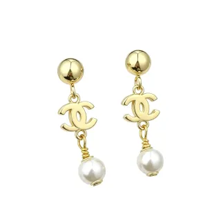 Chanel CC Pearl Drop Earrings