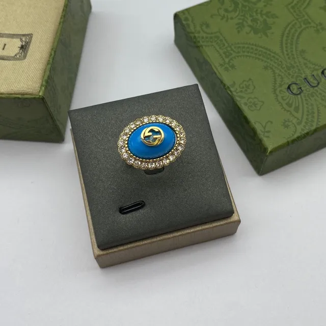 Chanel CC Bague Or Rose Métal Émaillé Logo Bague 4