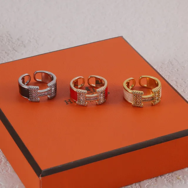 Chanel CC Bague Or Rose Métal Émaillé Logo Bague 7