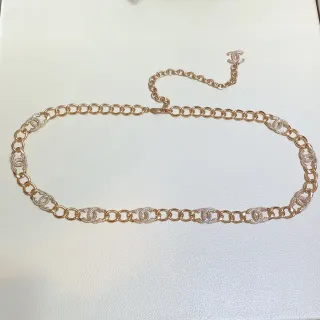 Chanel Crystal CC Chain Belt Rose Gold Tone Fashion Belt Bag