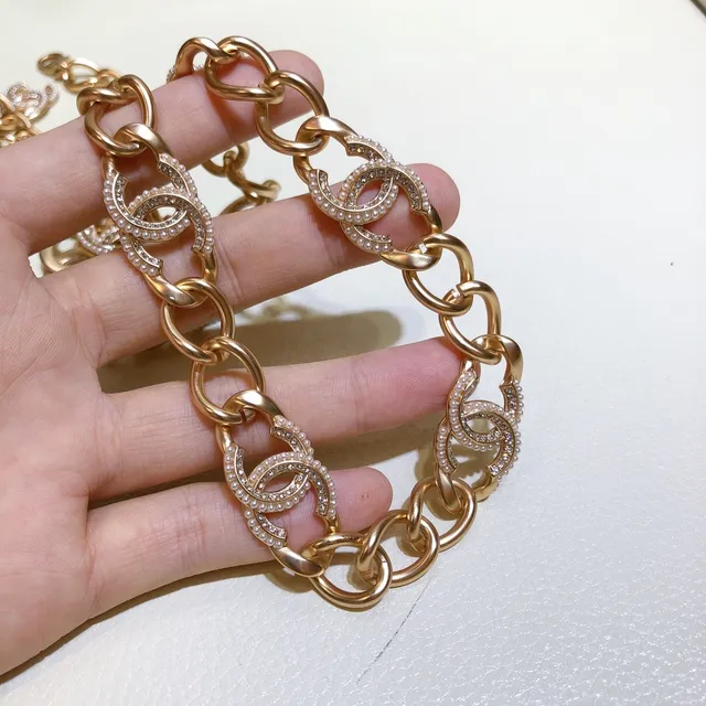Chanel Crystal CC Chain Belt Rose Gold Tone Fashion Belt Bag 2