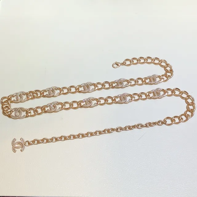 Chanel Crystal CC Chain Belt Rose Gold Tone Fashion Belt Bag 3