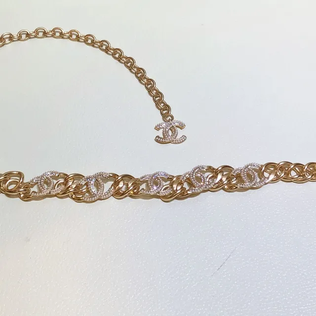 Chanel Crystal CC Chain Belt Rose Gold Tone Fashion Belt Bag 5