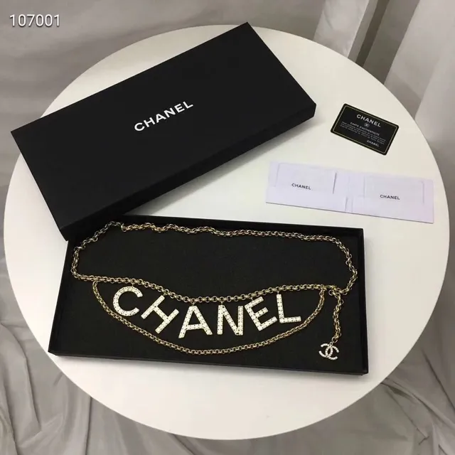 Chanel Crystal-Embellished Logo Double-Chain Fashion Belt Bag 3