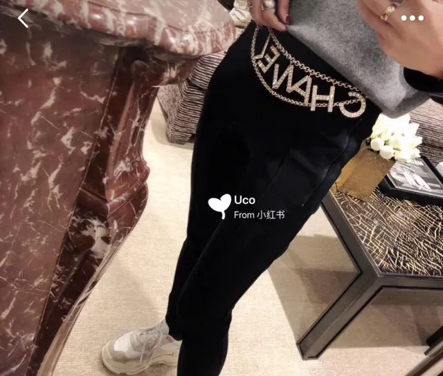 Chanel Crystal-Embellished Logo Double-Chain Fashion Belt Bag 8