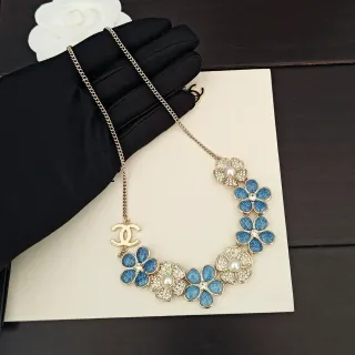 Chanel Floral Enamel and Pearl Choker Necklace