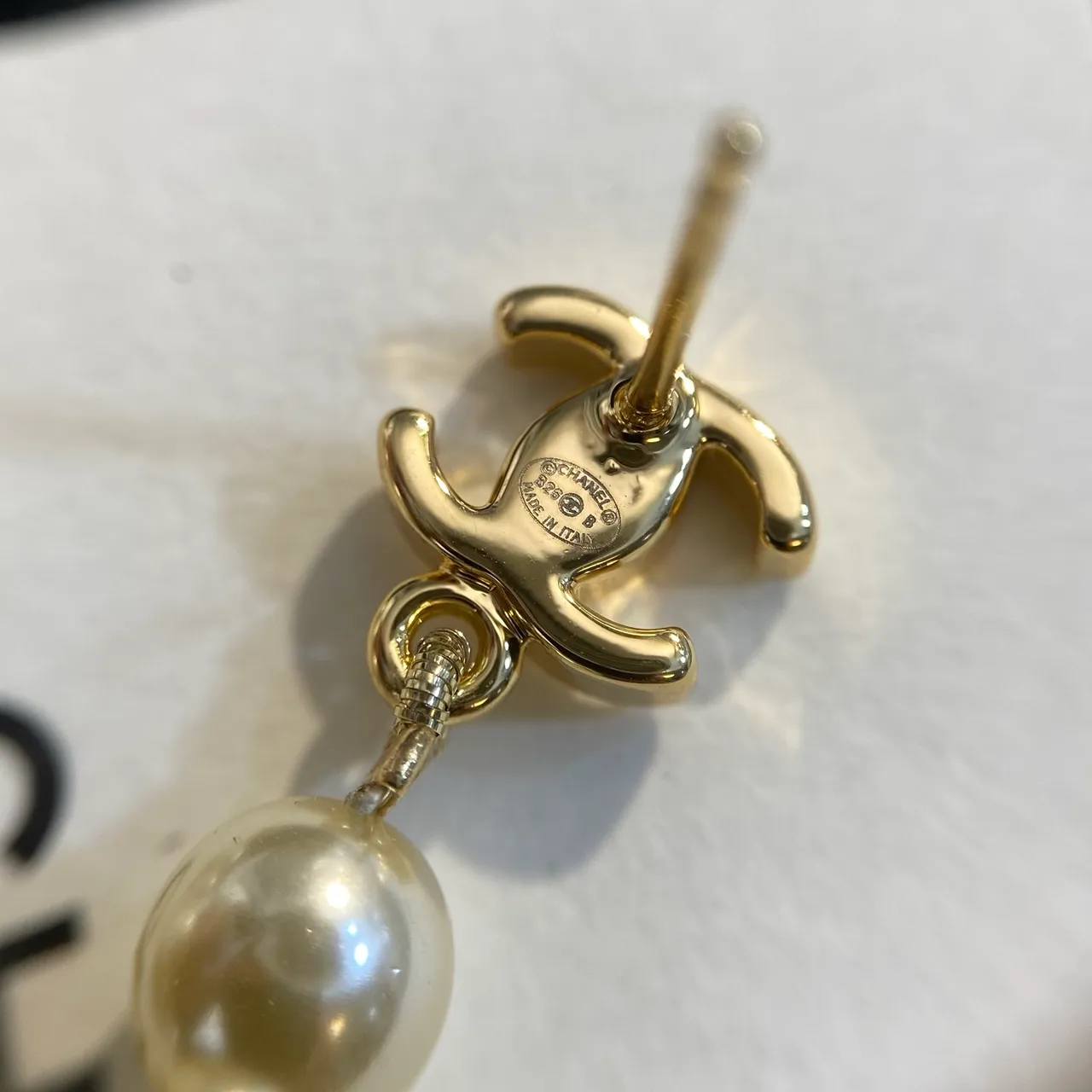 Chanel Gold-Tone Interlocking CC Multi-Pearl Drop Earrings 3