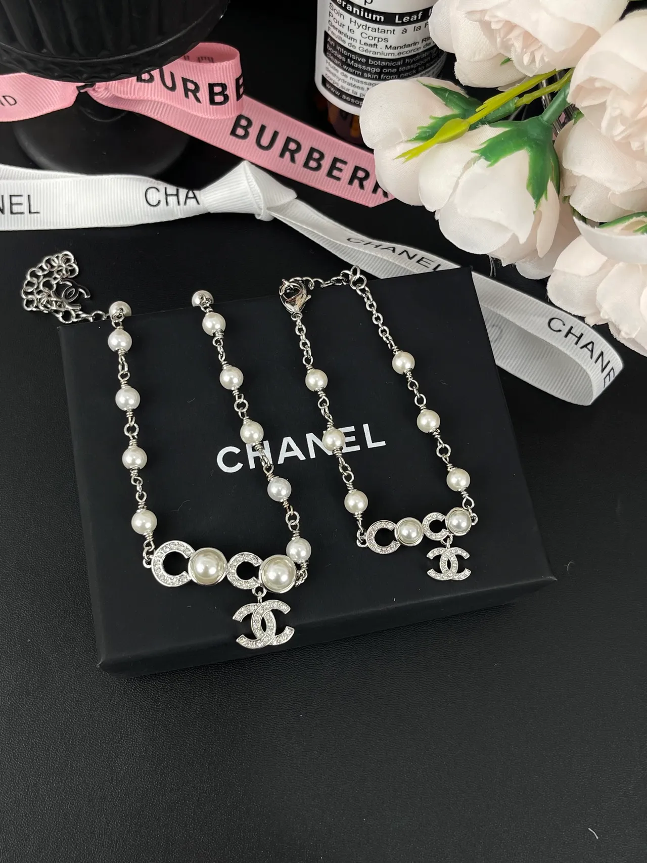 Chanel Pearl and CC Logo Bracelet 7
