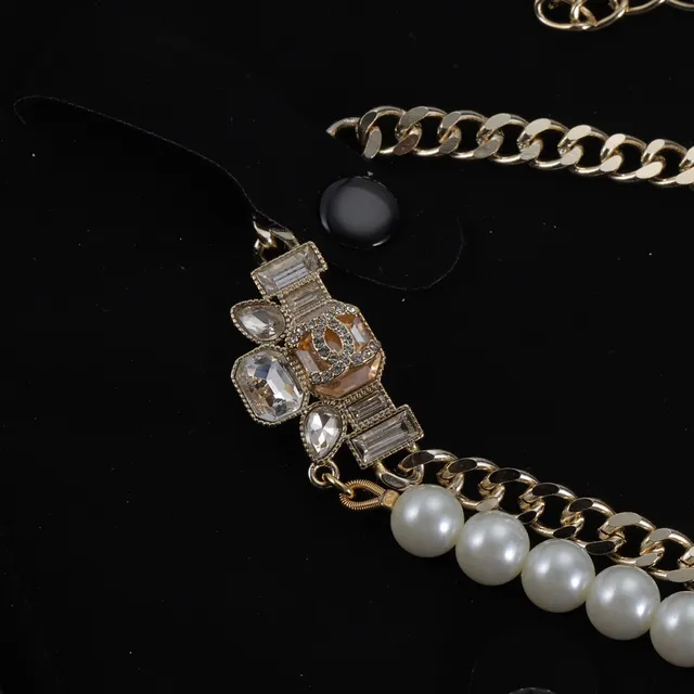 Chanel Pearl and Crystal Curb Chain Necklace 4