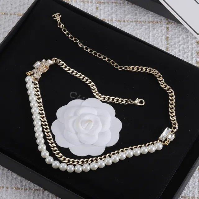 Chanel Pearl and Crystal Curb Chain Necklace 6