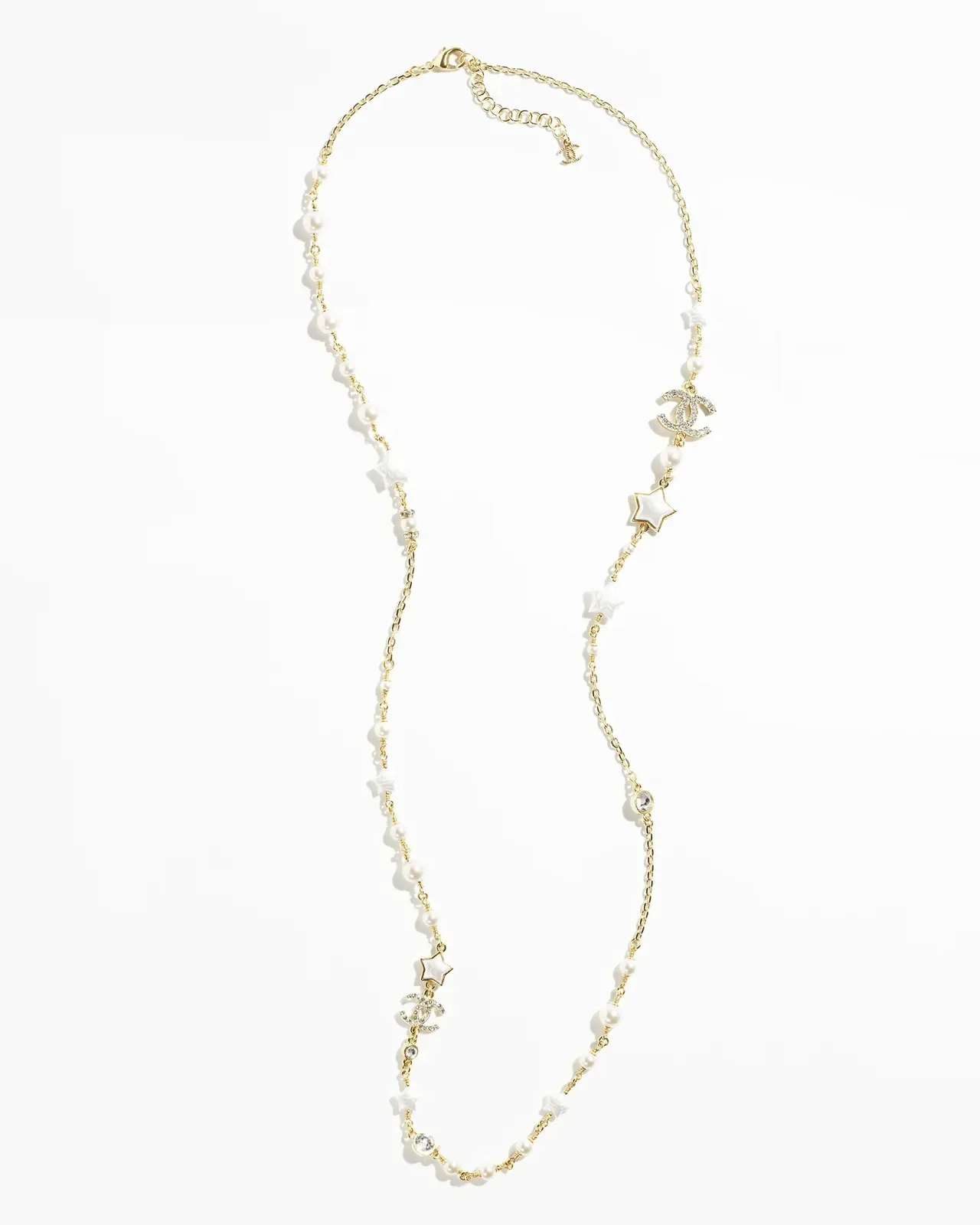 Colar Chanel Pérolas e Motivo de Estrela Tom Dourado Multi-Fio 2