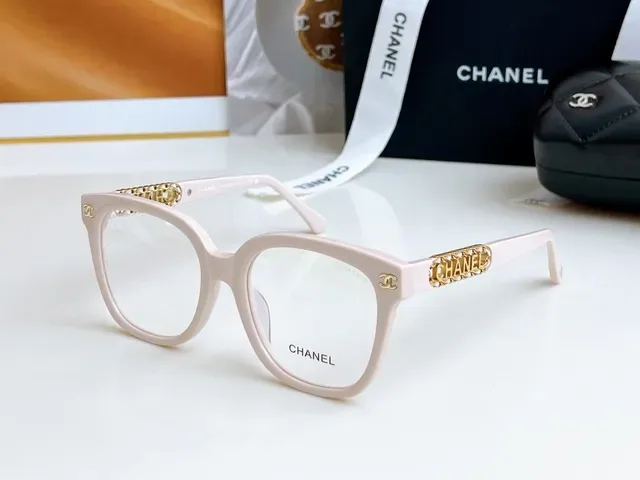 Chanel Purple Gold Rounded Square Acetate Frame Chain-Link Temple Detail Optical Glasses 9