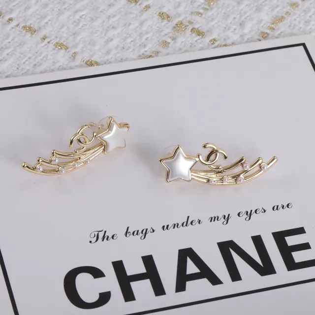 Chanel Star and CC Logo Pearl Ear Cuffs Earrings 3