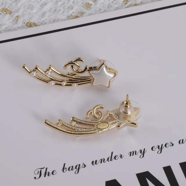 Chanel Star and CC Logo Pearl Ear Cuffs Earrings 6