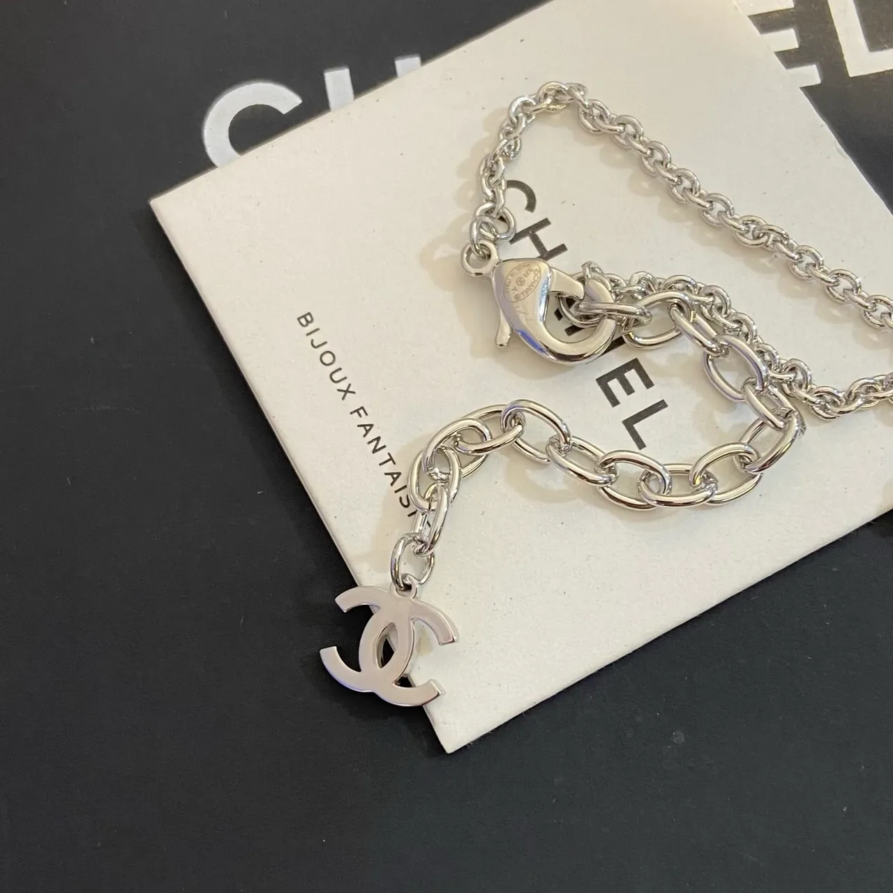 Collier Chaîne Argent Chanel Motif Étoile Rempli d'Émail 2