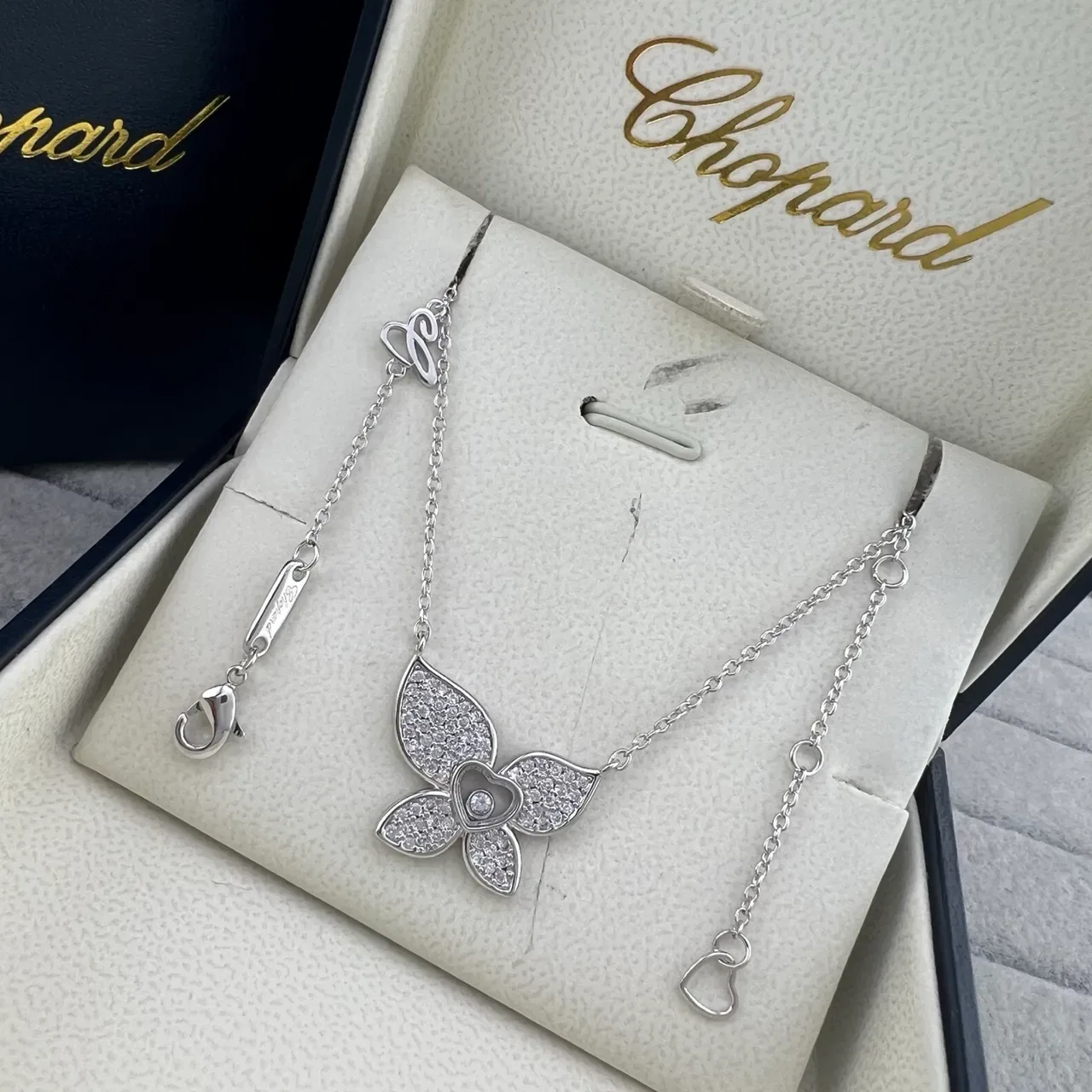 Chopard Happy Butterfly Pavé Crystal Butterfly Pendant Necklace 4