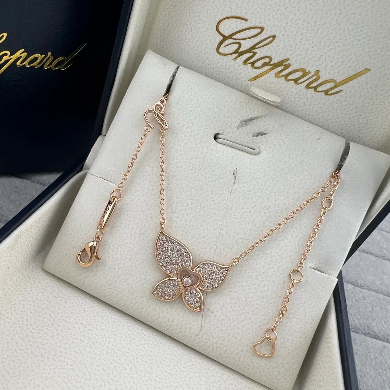 Chopard Happy Butterfly Pavé Crystal Butterfly Pendant Necklace 5