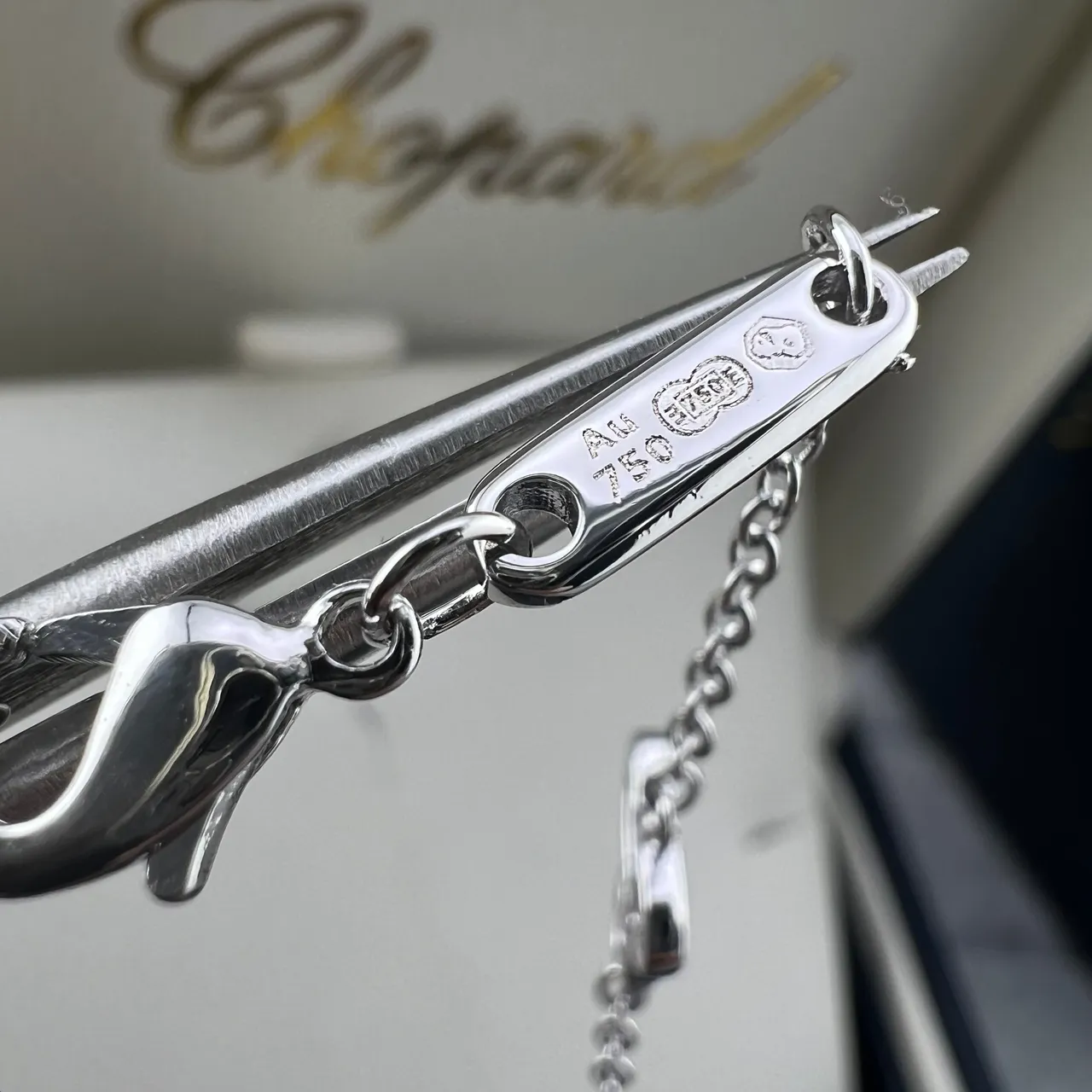 Chopard Happy Diamonds Or Argent Circulaire Rotatif Pendentif Pavé Halo Diamant Collier 2