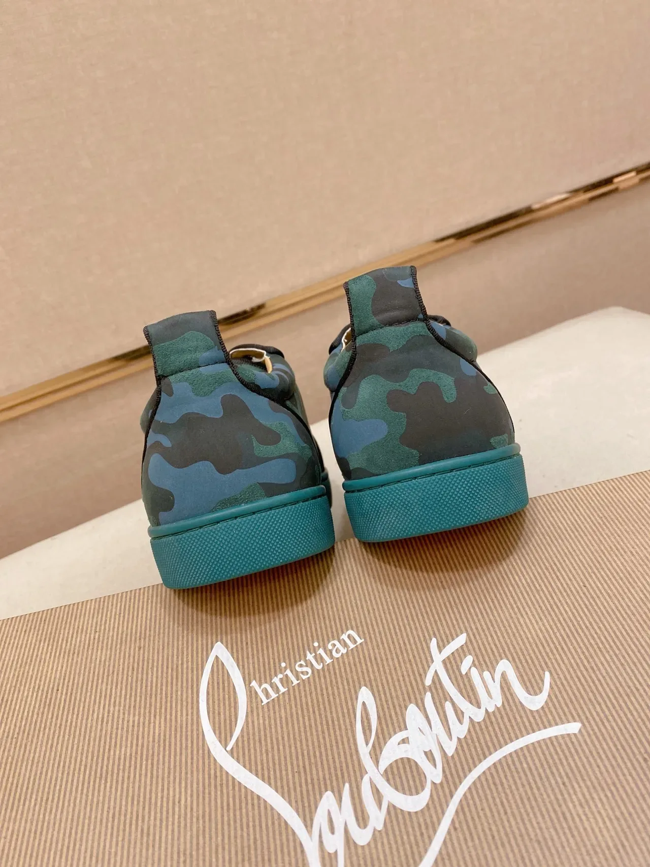 Christian Louboutin Camouflage Spike-Toe Low-Top Sneaker 3