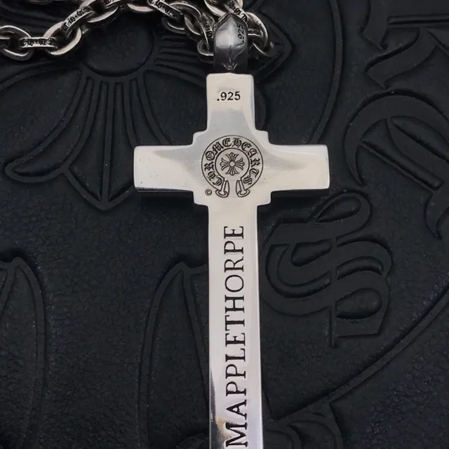 Chrome Hearts Collier Inlay de Métal Noir et Argent 4
