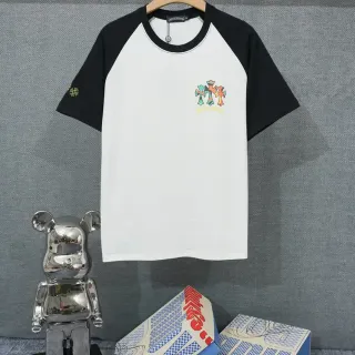 Chrome Hearts क्रॉस कढ़ाई रैगलन स्लीव टी-शर्ट