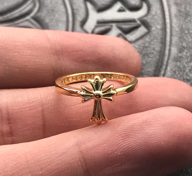 Chrome Hearts Bague Croix Bague Or 2